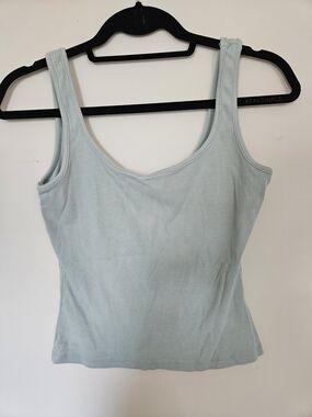 2-Pack, Hello Molly Ribbed Scoop Tank Top - Pale Blue & Light Brown